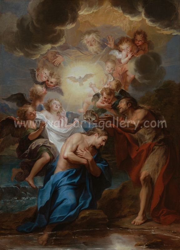 christian painting: the baptism of christ