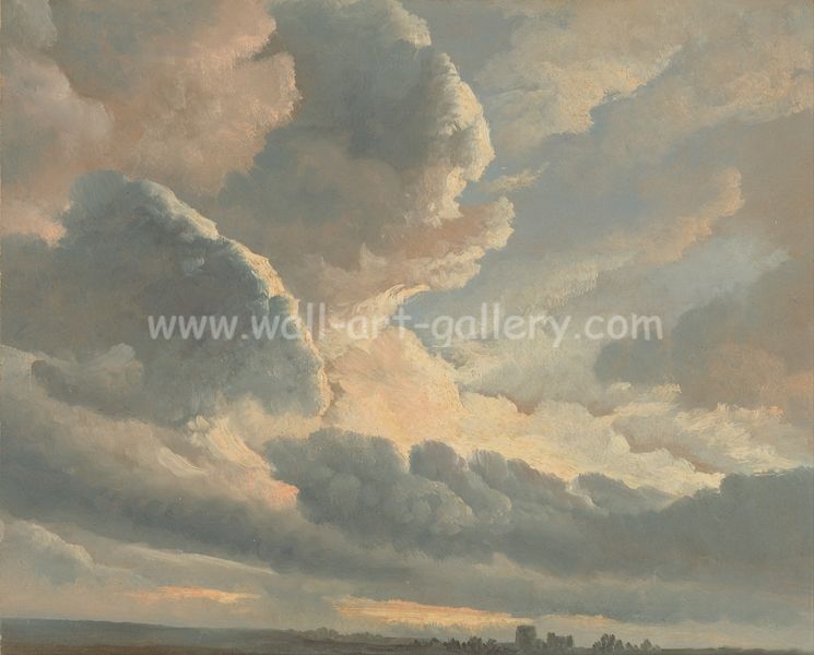 sunset clouds painting